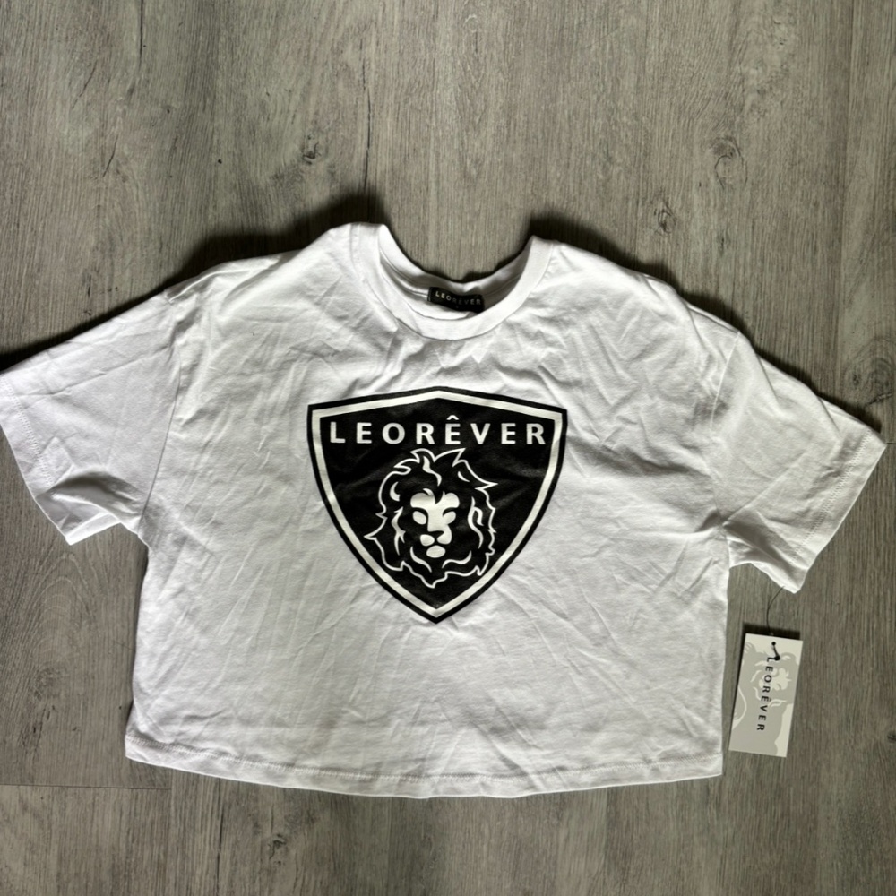 Leoever white cotton crop top
